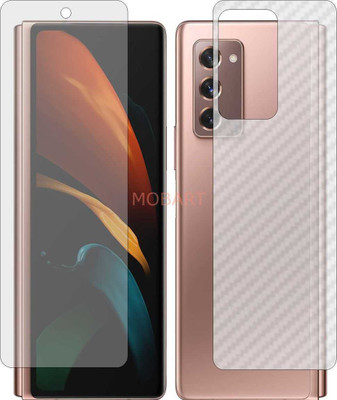 MOBART Front and Back Tempered Glass for SAMSUNG GALAXY FOLD 2 (Front Matte Finish & Back 3d Carbon Fiber)(Pack of 2)