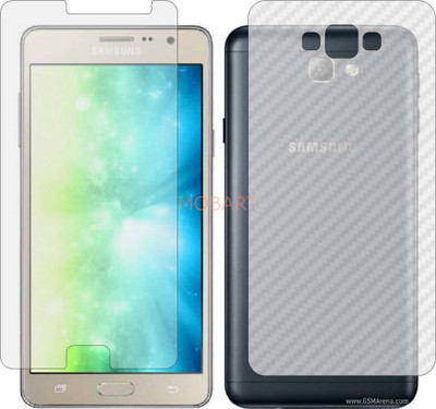 MOBART Front and Back Tempered Glass for SAMSUNG GALAXY ON7 PRO (Front Matte Finish & Back 3d Carbon Fiber)(Pack of 2)