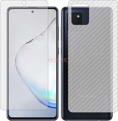 MOBART Front and Back Tempered Glass for SAMSUNG GALAXY NOTE10 LITE (Front Matte Finish & Back 3d Carbon Fiber)(Pack of 2)