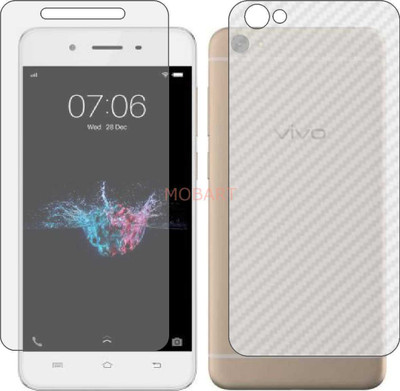 MOBART Front and Back Tempered Glass for VIVO Y55 L (Front Matte & Back 3d Carbon Fiber)(Pack of 2)