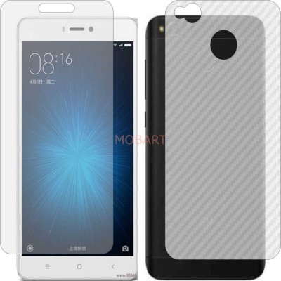 MOBART Front and Back Tempered Glass for XIAOMI REDMI 4S (Front Matte Finish & Back 3d Carbon Fiber)(Pack of 2)