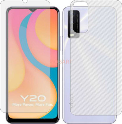 MOBART Front and Back Tempered Glass for VIVO Y20 (Front Matte Finish & Back 3d Carbon Fiber)(Pack of 2)