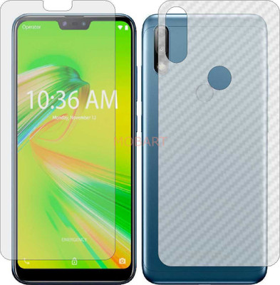 MOBART Front and Back Tempered Glass for ZENFONE MAX SHOT ZB634KL (Front Matte Finish & Back 3d Carbon Fiber)(Pack of 2)