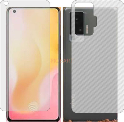 MOBART Front and Back Tempered Glass for VIVO X50 SERIES (Front Matte Finish & Back 3d Carbon Fiber)(Pack of 2)