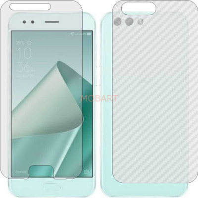 MOBART Front and Back Tempered Glass for ASUS ZENFONE 4 (Front Matte Finish & Back 3d Carbon Fiber)(Pack of 2)