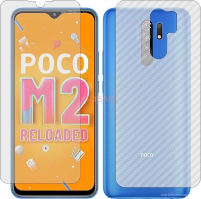 MOBART Front and Back Tempered Glass for XIAOMI POCO M2 RELOAD MZB0957IN (Front Matte Finish & Back 3d Carbon Fiber)(Pack of 2)