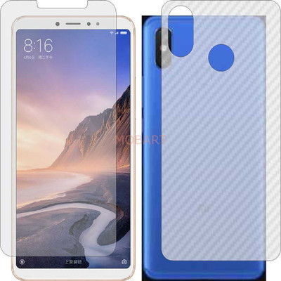 MOBART Front and Back Tempered Glass for MI MAX 3 PRO (Front Matte Finish & Back 3d Carbon Fiber)(Pack of 2)