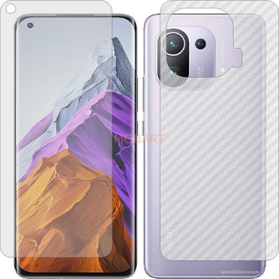 MOBART Front and Back Tempered Glass for XIAOMI MI 11 PRO (Front Matte Finish & Back 3d Carbon Fiber)(Pack of 2)