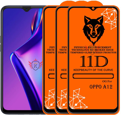 KING COVERS Edge To Edge Tempered Glass for OPPO-A12(Pack of 3)