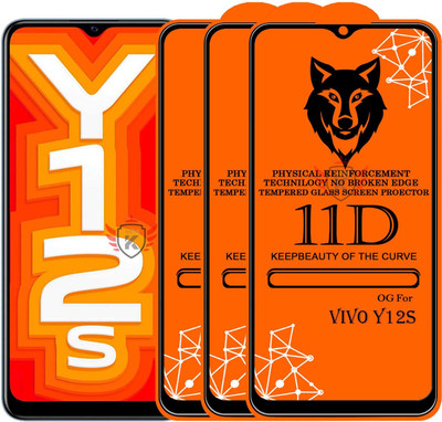 KING COVERS Edge To Edge Tempered Glass for VIVO-Y12s(Pack of 3)