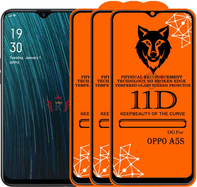 KING COVERS Edge To Edge Tempered Glass for OPPO-A5s(Pack of 3)