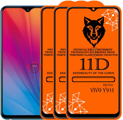 KING COVERS Edge To Edge Tempered Glass for VIVO-Y91i(Pack of 3)