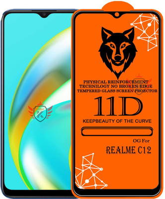 KING COVERS Edge To Edge Tempered Glass for REALME-C12(Pack of 1)