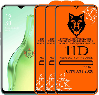 KING COVERS Edge To Edge Tempered Glass for OPPO-A31(Pack of 3)