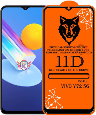 KING COVERS Edge To Edge Tempered Glass for VIVO-Y72 5G(Pack of 1)