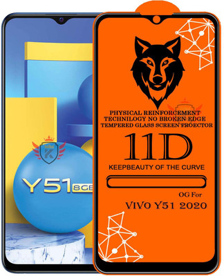 KING COVERS Edge To Edge Tempered Glass for VIVO-Y51 2020(Pack of 1)