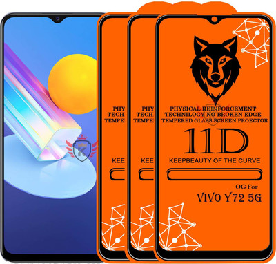 KING COVERS Edge To Edge Tempered Glass for VIVO-Y72 5G(Pack of 3)