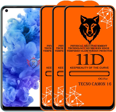 KING COVERS Edge To Edge Tempered Glass for TECNO-CAMON 16(Pack of 3)