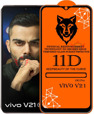 KING COVERS Edge To Edge Tempered Glass for VIVO-V21(Pack of 1)