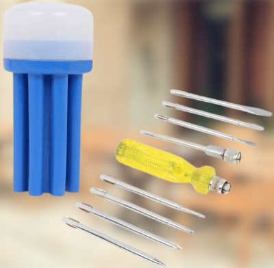 NBS 9 Pieces Screwdriver Kit(8 Bits and 1 Handle (Multipurpose Tool and Usage) Standard Screwdriver Set(Pack of 9)