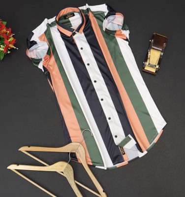 iCome Men Striped Casual Multicolor Shirt