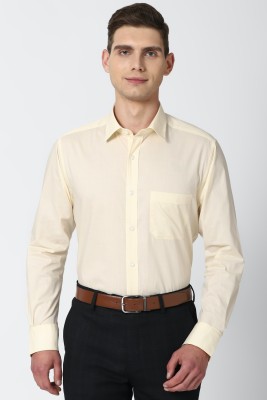 PETER ENGLAND Men Self Design Formal Yellow Shirt