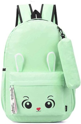 Pear Preppy Style Fashion Women Backpack Korean Design College Bag ( PER-003 GREEN) 15 L Backpack(Pink)