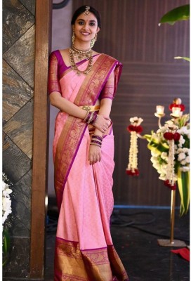 PARAMPARA CREATION Woven Kanjivaram Pure Silk Saree(Pink)