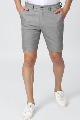 PETER ENGLAND Self Design Men Grey Regular Shorts