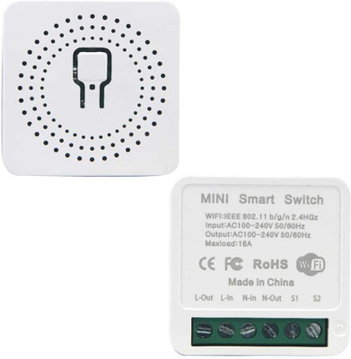 Auslese Mini smart relay WiFi switch, 16A 1 Gang DIY Smart Light Switch Module Smart Life/Tuya App, Compatible with Alexa and Google Home smart speakers,With appointment timing function (1 Pack)(White) Auslese Mini smart relay WiFi switch, 16A 1 Gang DIY Smart Light Switch Module Smart Life/Tuya App, Compatible with Alexa and Google Home smart speakers,With appointment timing function (1 Pack)(White)