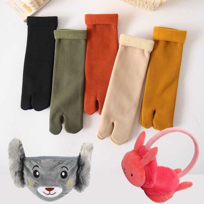 Bracevor Winter Socks Velvet Thermal Thumb Warm Ankle Calf length Feather Fleece Fur Stretchy Elastic Socks For Men,Women,Girls and Boys Unisex Socks Men & Women Solid Ankle Length Combo Of Winter Warm Ear Muffs And Winter Face Mask Men & Women Calf Length(Pack of 5)