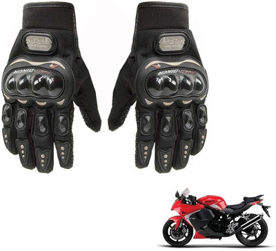 AuTO ADDiCT PRO BIKER GLOVES BLACK FOR HYOSUNG GT 250R Riding Gloves(Black)