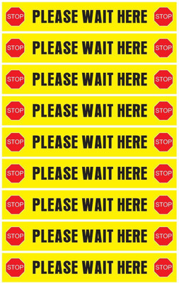 KREEPO 30.48 cm Maintain Social Distancing English Floor Sticker Strips/Decal Vinyl Sticker pack of 2 Self Adhesive Sticker(Pack of 2)