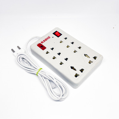 Kadio 8+1 MINI 8  Socket Extension Boards(White, 2.7 m)