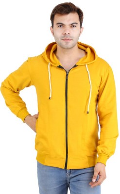 RiverHill Solid Hooded Neck Casual Men Yellow Sweater