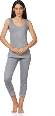 ALFA Soft and Cozy Sleeveless Winter Wear Women Top - Pyjama Set Thermal
