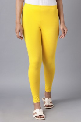 ELLEVEN Solid Women Yellow Tights