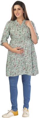 mamma's maternity Casual Floral Print Women Green Top