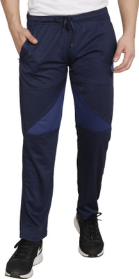 NAVRO Colorblock Men Dark Blue Track Pants