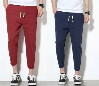 MODERNSSHOP Solid Men Maroon, Blue Track Pants