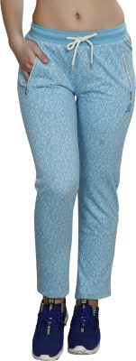 NAVRO Printed Women Light Blue Track Pants