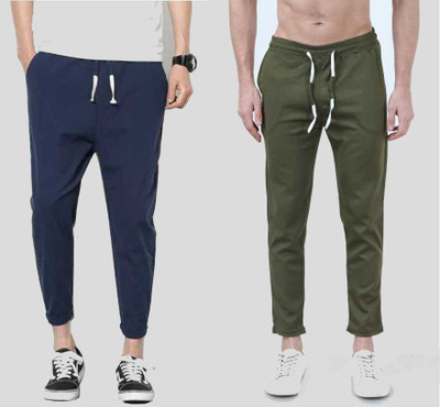 Purser Solid Men Dark Blue, Green Track Pants