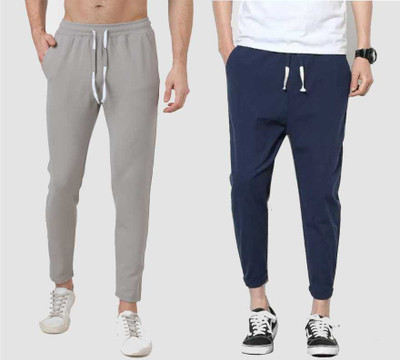 MODERNSSHOP Solid Men Grey, Blue Track Pants