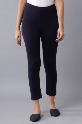 W Slim Fit Women Dark Blue Trousers