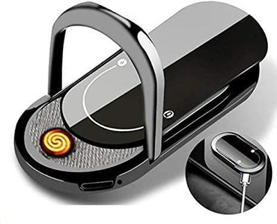 Viraan 2 IN 1 Mobile Ring USB Charging Cigarette Lighter Mobile Phone Holder Electric Double Arc Lighter Cigarette Lighter(Black)
