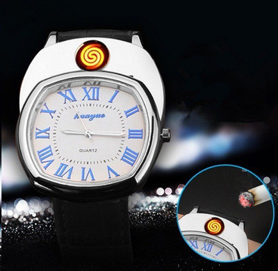 Huayue ™ 2 in 1 Business Class Watch Cum Electric Rechargeable Lighter Attach | 1 USB Cable included in Box | Black Strap & Silver Alloy Case | Quartz Movement Semi Formal Analogue Dial USB Rechargeable Business Class Watch Lighter For Men & Boy Cigarette Lighter(Black Silver) Huayue ™ 2 in 1 Business Class Watch Cum Electric Rechargeable Lighter Attach | 1 USB Cable included in Box | Black Strap & Silver Alloy Case | Quartz Movement Semi Formal Analogue Dial USB Rechargeable Business Class Watch Lighter For Men & Boy Cigarette Lighter(Black Silver)