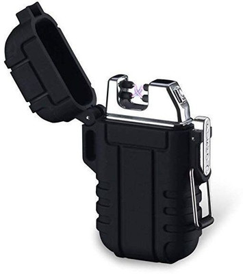 Viraan Explorer Water proof Electric Lighter Dual Arc Cigarette Plasma Rechargeable Windproof Flameless USB Lighter Cigarette Lighter(Black)