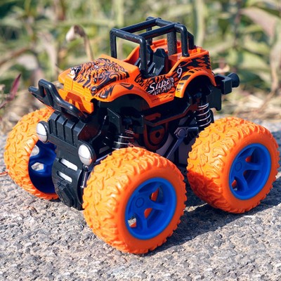 SHALAFI BEST BUY Colorful Mini Monster Racing Truck Toy Rubber Tires Baby Boys, Girls Car monster truck Multi Color and Multi Print Indoor Games Mini Monster Truck Pull Back Cars Toys, Manual 360 Degree Stunt car Friction Powered Cars Push go Truck for Toddlers Kids, Child, baby Gifts Super Cars Bla