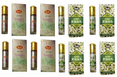 MONET 4 VANILA ROSE ATTAR 4 ATTAR PHUL. 8 ML EACH ,PACK OF 8 . Floral Attar(Floral)