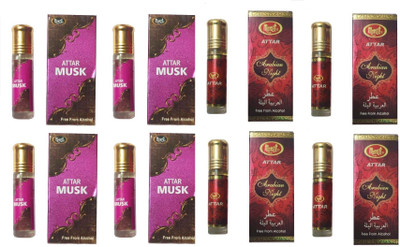 MONET 4 ATTAR MUSK , 4 ARABIAN NIGHT ATTAR , 8 ML EACH ,PACK OF 8 . Herbal Attar(Musk)